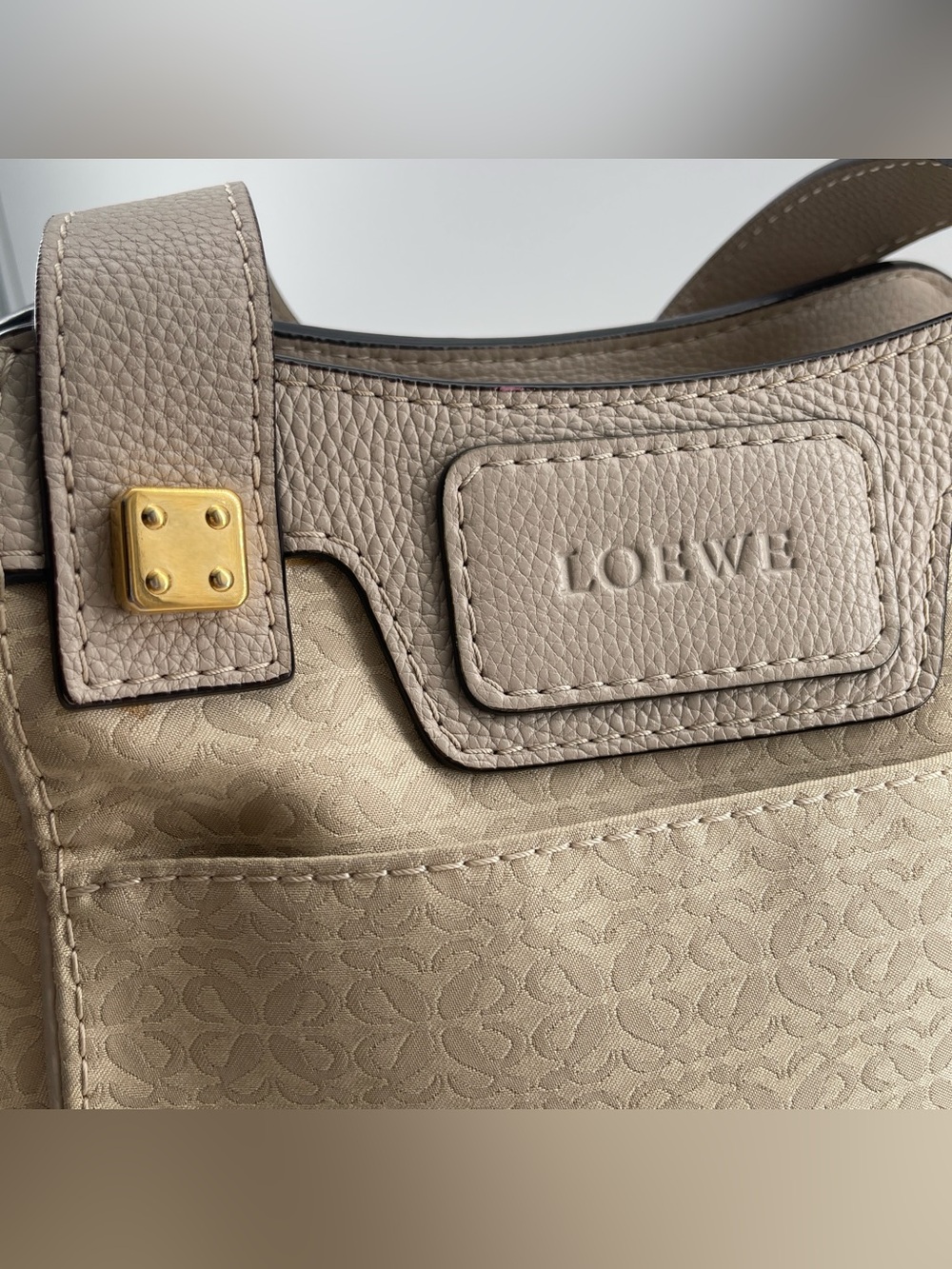 Loewe Anagram Canvas Leather Shoulder Bag - Picture 7 of 16